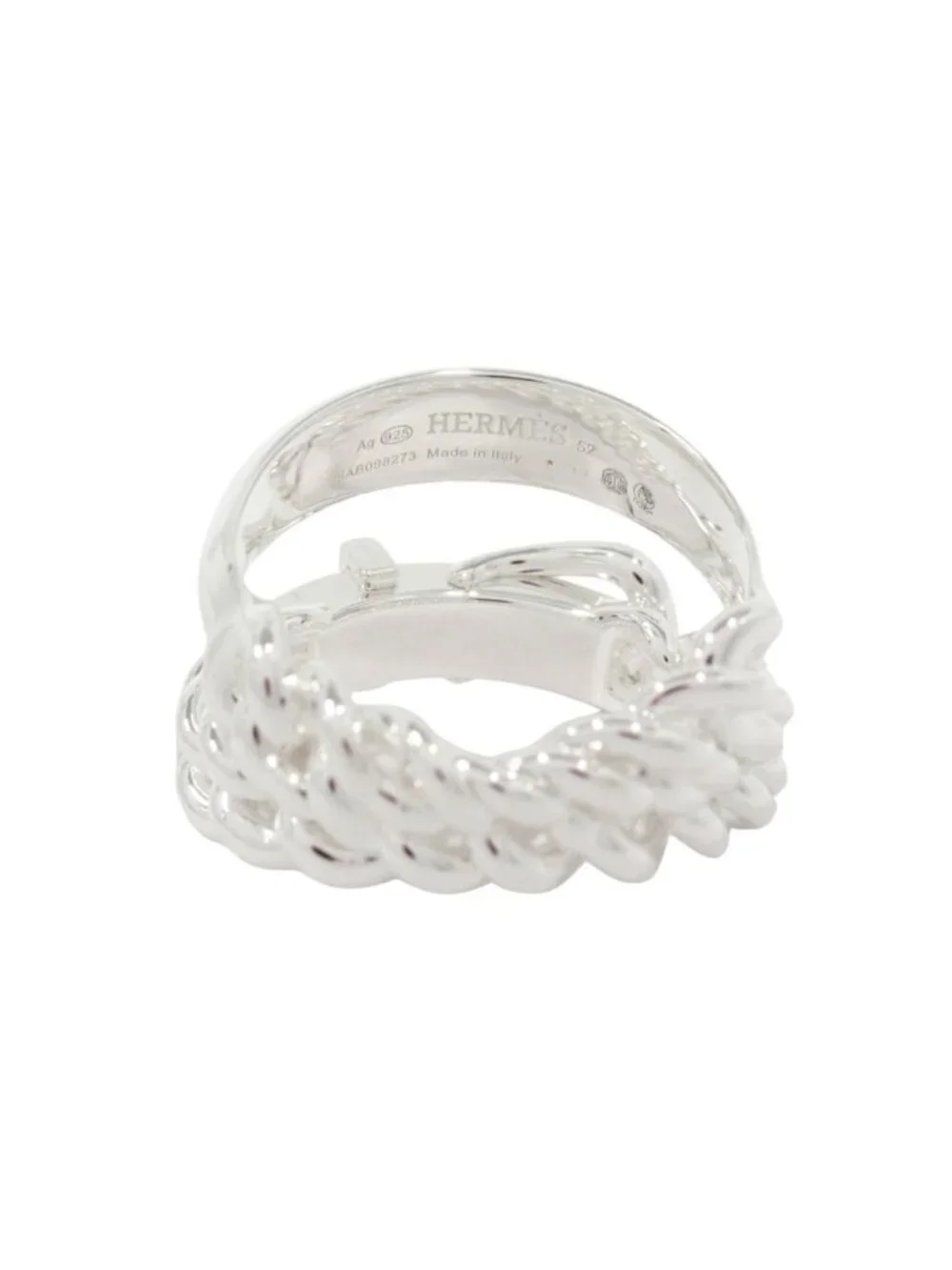 Hermes Boucle Sellier Inflexible Book le Ring 52 Silver